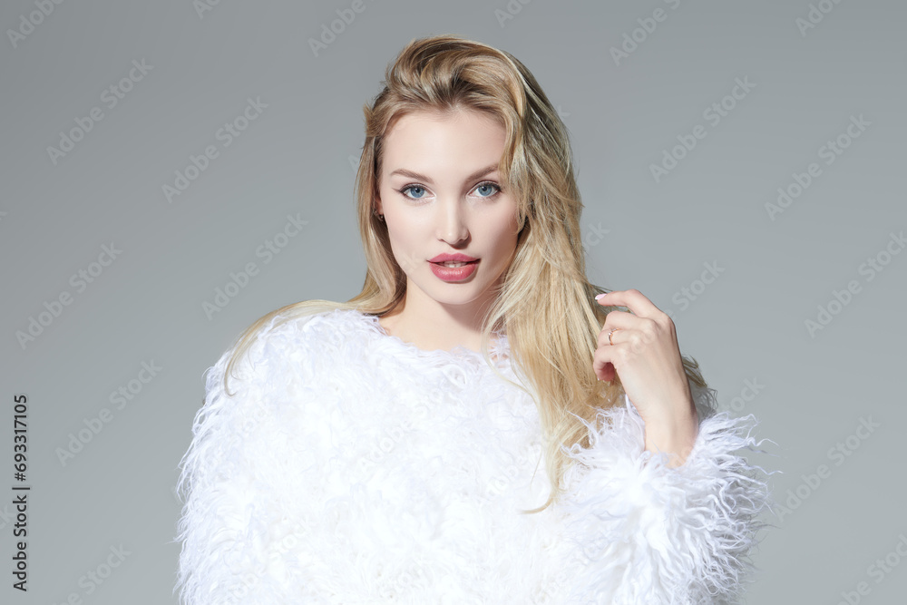 pretty girl in fluffy coat pretty girl in fluffy coat