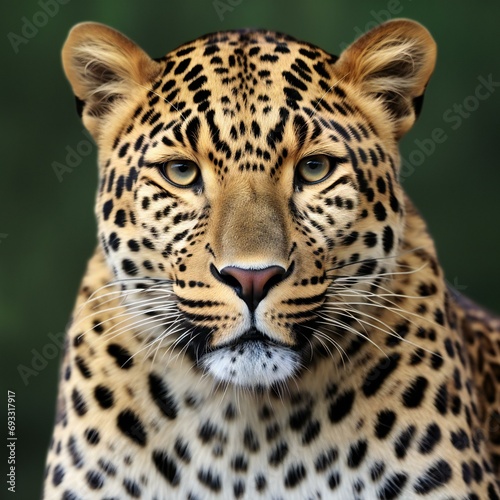 Leopard in the wild, close-up portrait, Panthera pardus