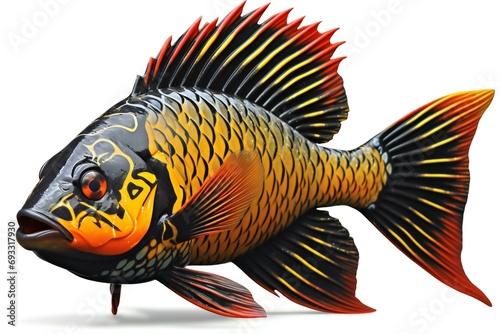 Illustration of a goldfish isolated on white background © Nguyen