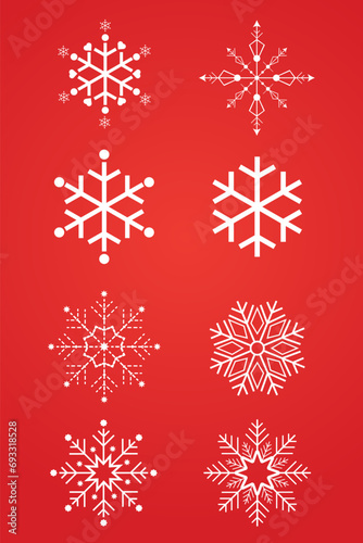 Set of snowflakes  Vector Illustration for your Christmas Card and Gift  Poster  Brochure  Cover  website Design  EPS Vector Template