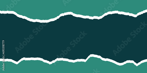 Torn paper effect dark teal color background banner or poster design vector illustration