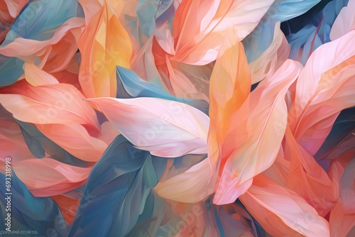 Abstract background with colorful feathers © Nguyen