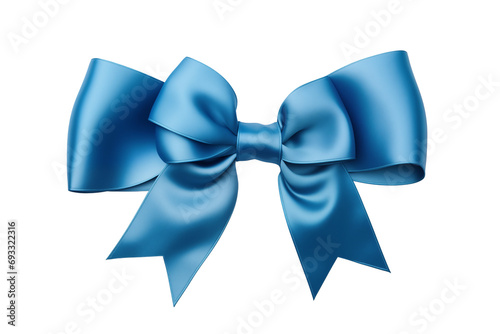 Small Blue Ribbon with Bow on transparent background PNG.