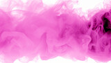 Vibrant pink smoke cloud spreading on white background, abstract and dynamic