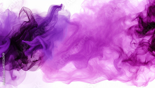 Intense purple smoke swirls on a light backdrop, ideal for abstract and vibrant designs.