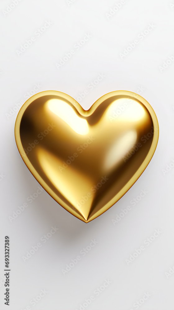 gold heart on white background gold heart on white background
