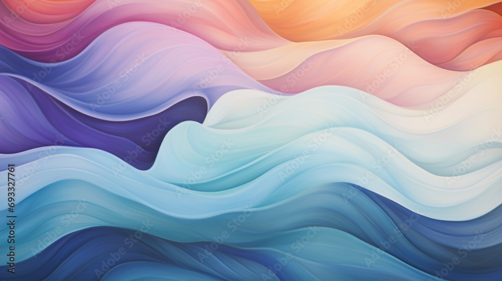a wavy background with a mix of bold and muted colors, 