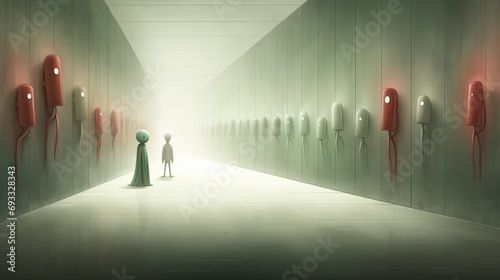 conceptual illustration of social anxiety photo