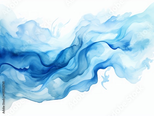 Abstract blue watercolor background. Ink in water. illustration. Generative AI