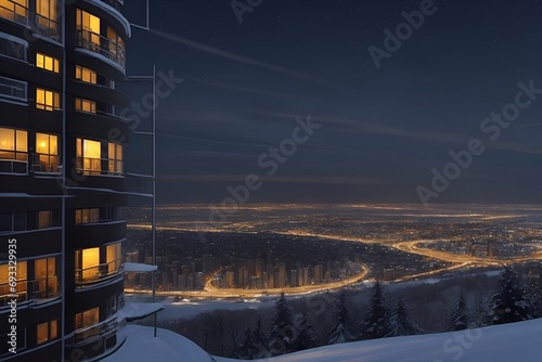 ski resort in the night