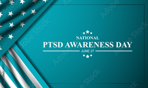 National PTSD Awareness Day June 27 Background Vector Illustration  photo