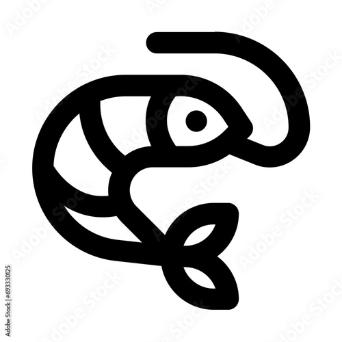 Shrimp Line UI Icon