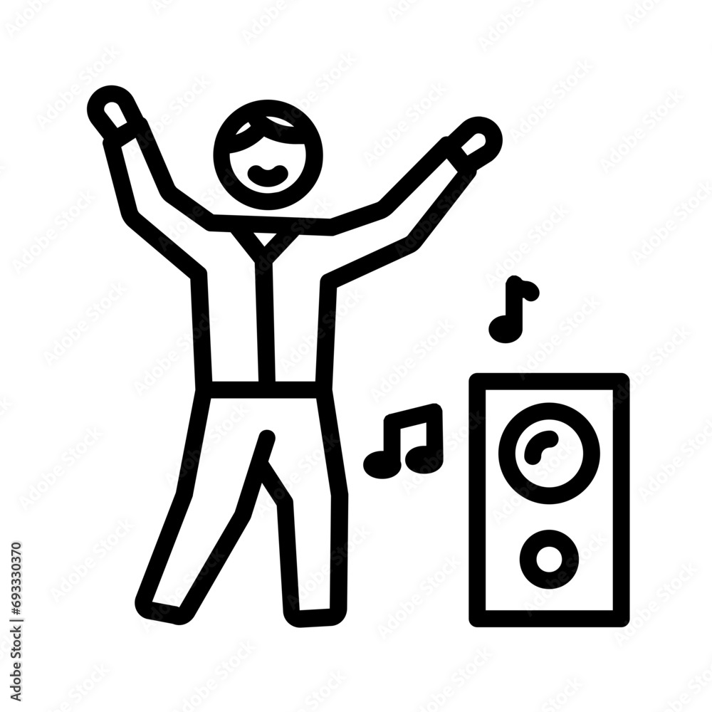 Black line icon for Dancing Black line icon for Dancing