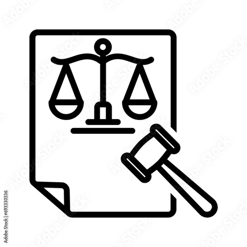 Black line icon for Legal brief