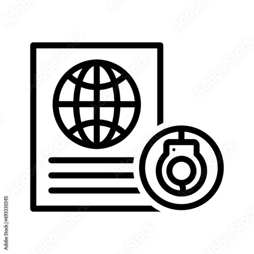 Black line icon for Deportation