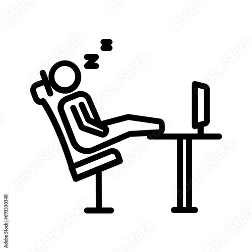 Black line icon for Relaxing