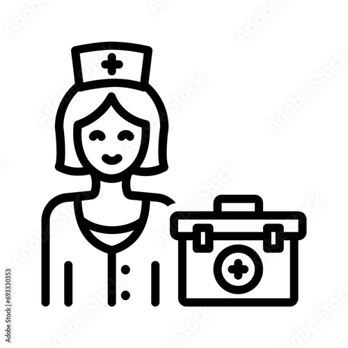Black line icon for Paramedic