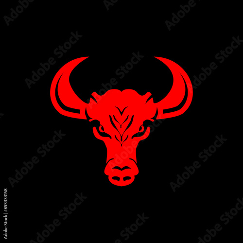 Vector illustration of bull, buffalo, cow. Suitable for logos, icons, mascots, etc.