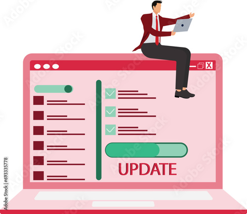 User updating operation system Businessman