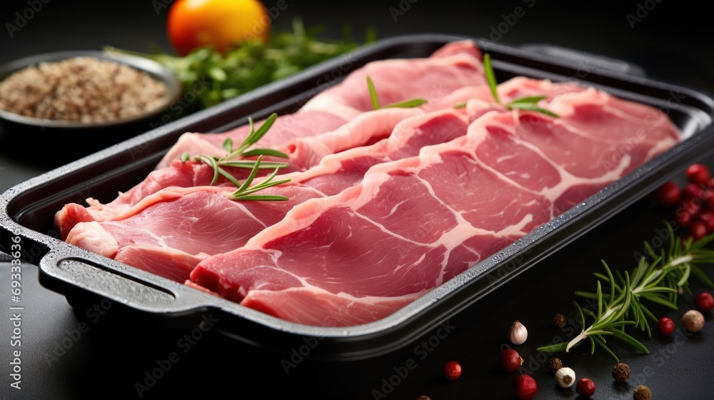 Fresh raw meat in a tray UHD wallpaper