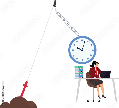 Deadline Businesswoman, Businesswoman under the big clock