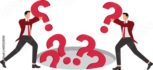 Businessman Question mark, Whac-A-Mole with question mark