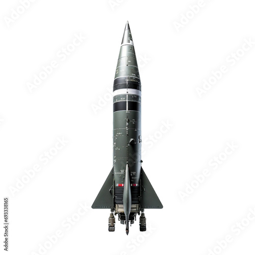 Valokuva missile picture, transparent background, isolated image, generative AI