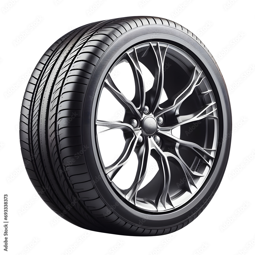 realistic aluminium racing car tire or auto tyres png
