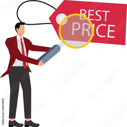 Pricetag With Magnifying Glass, Best Price Shopping Tag with Magnifying Glass