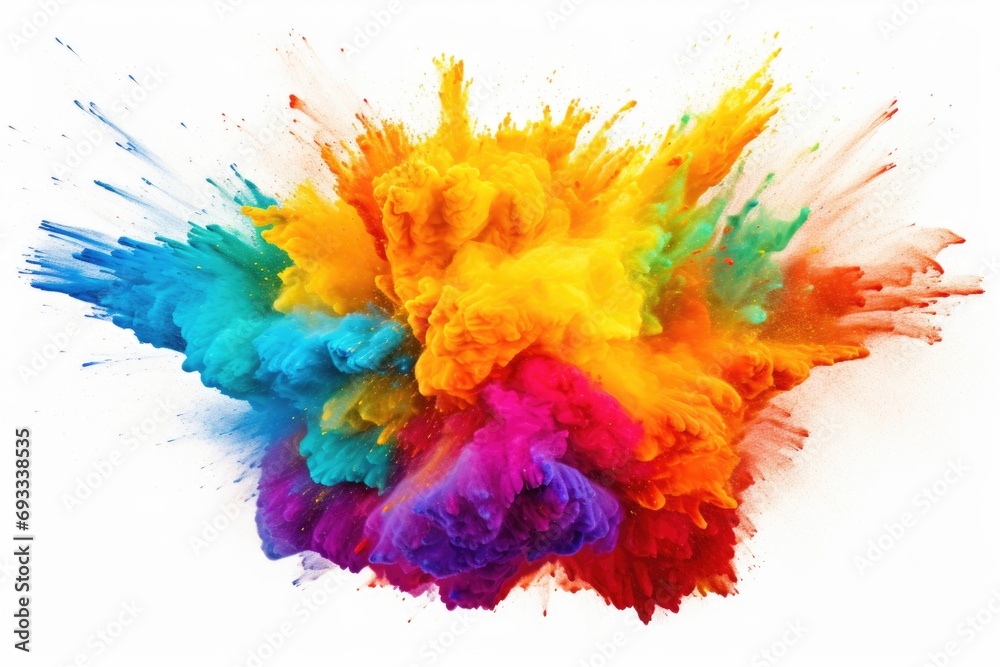 A vibrant burst of paint on a clean white background. Perfect for adding a splash of color to any project