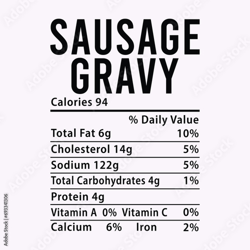 Nutrition Facts Thanksgiving Candied Yams EPS illustration cut file for cutting machine