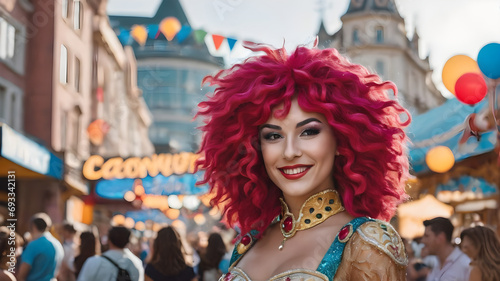 Woman celebrating festival carnaval carnival event © spyduckz