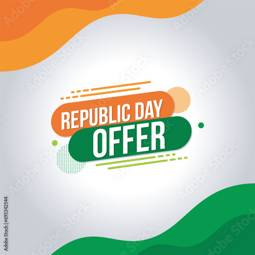 Indian Republic day offer banner, advertisement, poster template, 26 January background