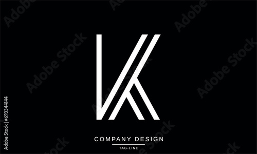 KV  VK  Abstract Letters Logo Monogram