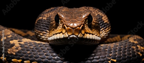 Toxic and fierce young snake called Cottonmouth.