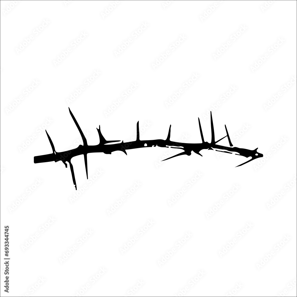vector illustration of thorny tree twig