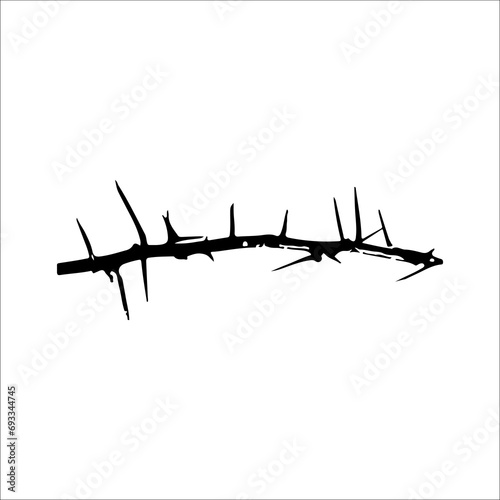 vector illustration of thorny tree twig