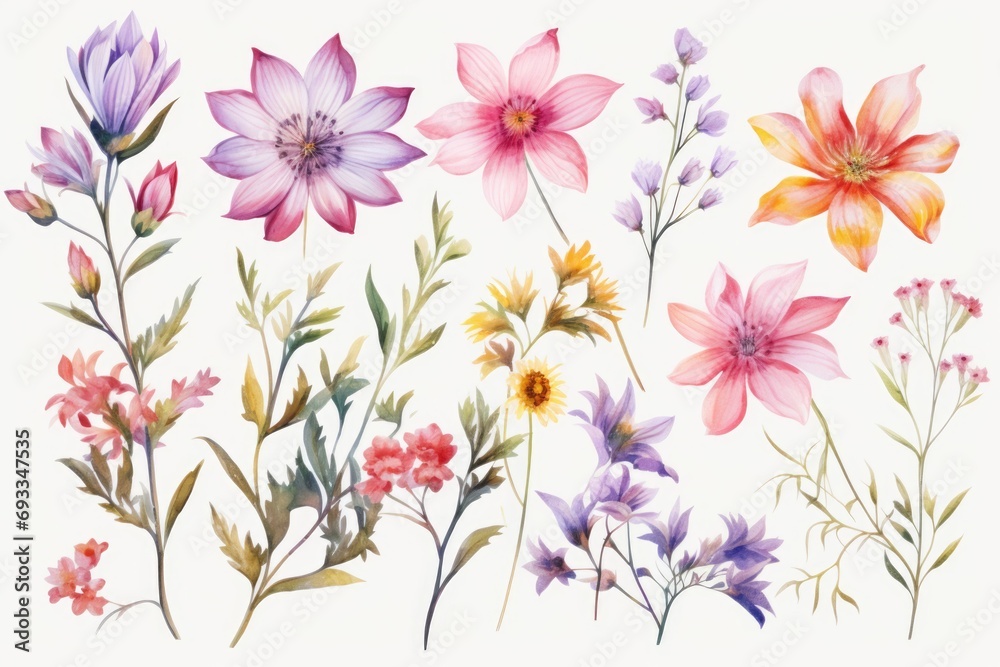 A group of flowers arranged closely together. Perfect for adding a touch of nature to any project A group of flowers arranged closely together. Perfect for adding a touch of nature to any project