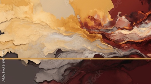 a golden, gray, and maroon color palette, where the colors gracefully transition, creating a harmonious and serene atmosphere reminiscent of a luxurious sunset