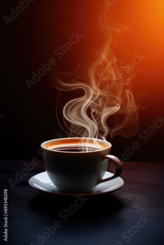 A cup of coffee with steam rising out of it. Perfect for adding a cozy and warm touch to your designs