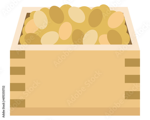 豆が入った枡のイラスト