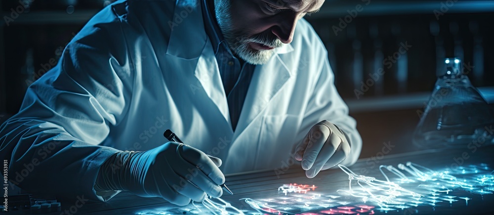Scientist loads DNA samples for analysis. Scientist loads DNA samples for analysis.