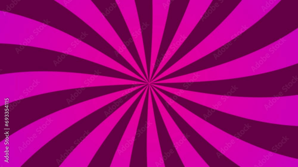 animation of sunbeams, sunlight turning on a radius of pink color 4K