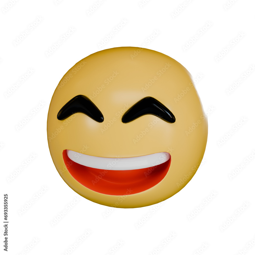 Funny emoji 3d icon isolated on white background Funny emoji 3d icon isolated on white background