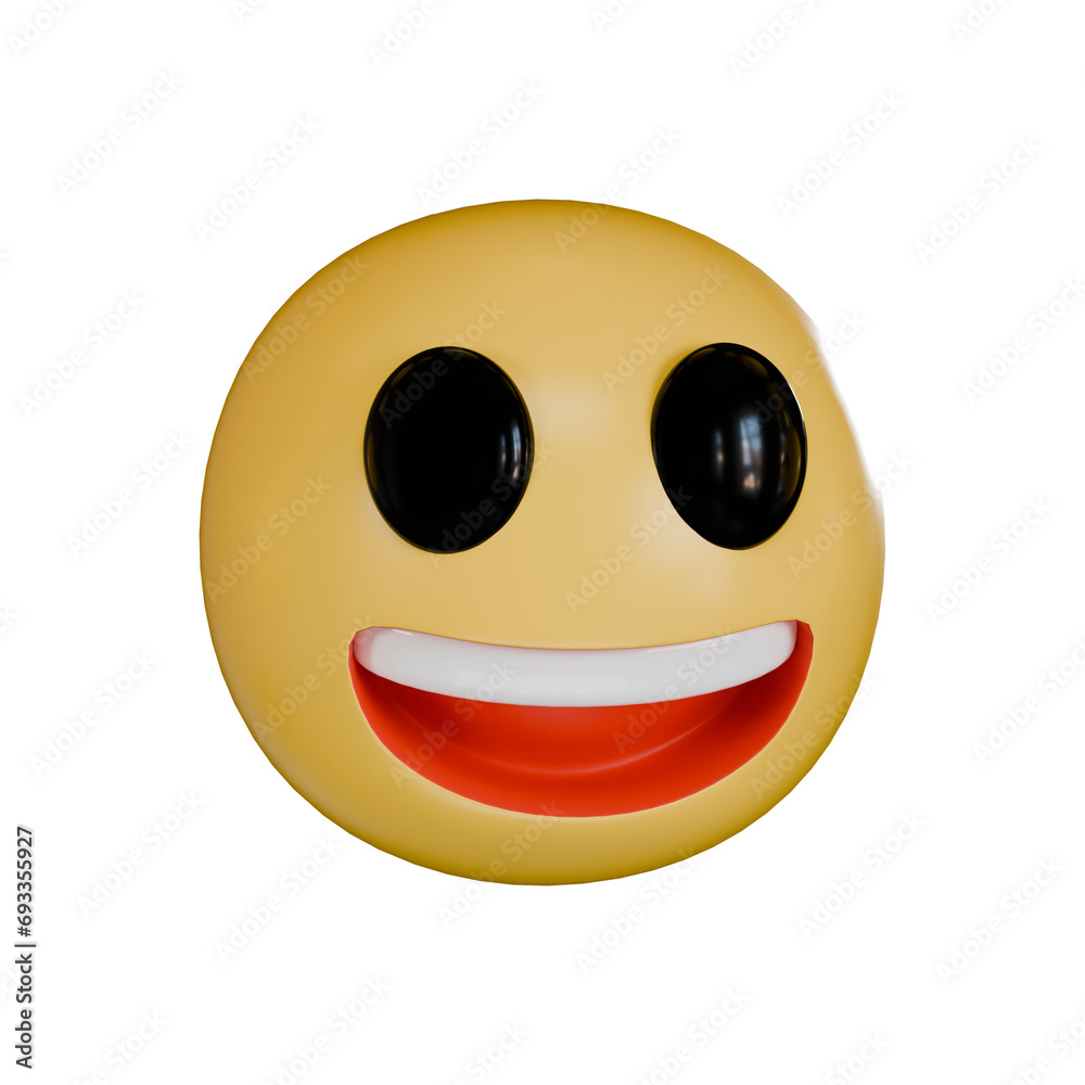 Fototapeta premium Hi emoji 3d icon isolated on white background