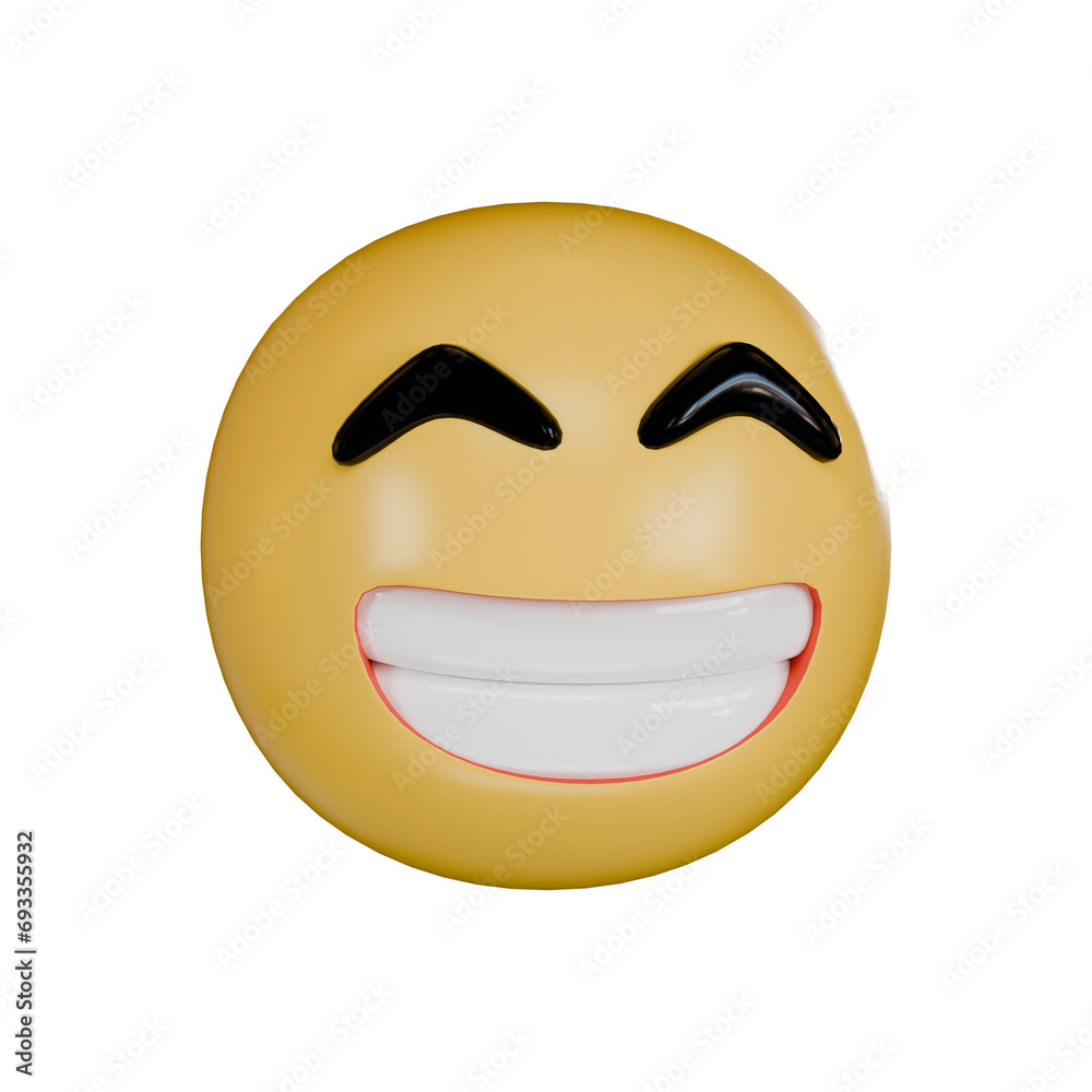Smile emoji 3d icon isolated on white background Smile emoji 3d icon isolated on white background