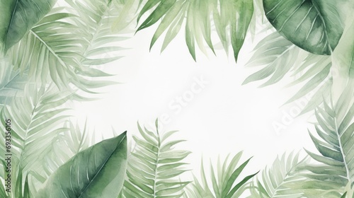 Watercolor wallpaper  tropical leaf texture  elegant natural leaf pattern design 
