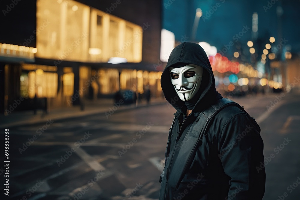 Bank robber or a robbery or rebellion and riot, masked Bank robber or a robbery or rebellion and riot, masked