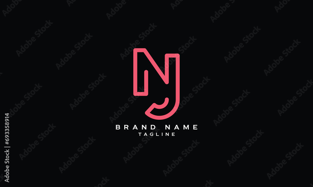 NJ, JN, Abstract initial monogram letter alphabet logo design NJ, JN, Abstract initial monogram letter alphabet logo design