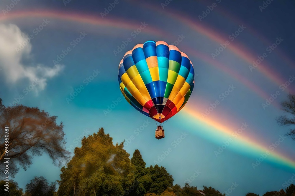 Fototapeta premium hot air balloon over sky